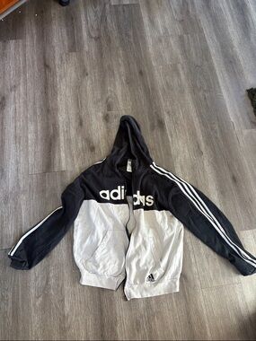 adidas Black Hooded Zip Jacket